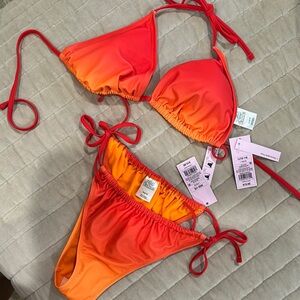 Wild Fable Red and Orange Bikini Set